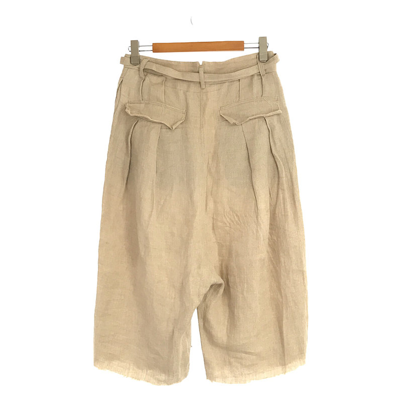 BED J.W. FORD / ベッドフォード Wide Shorts リネン クロップド カットオフ ワイド パンツ ベルト付き