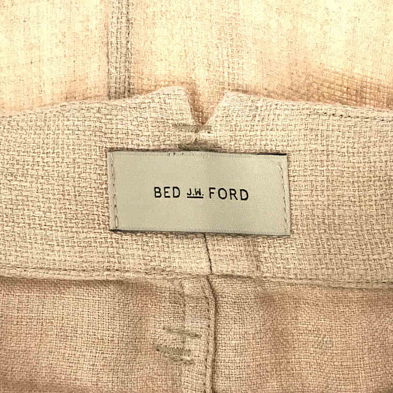 BED J.W. FORD / ベッドフォード Wide Shorts リネン クロップド カットオフ ワイド パンツ ベルト付き