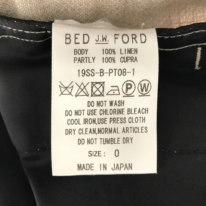 BED J.W. FORD / ベッドフォード Wide Shorts リネン クロップド カットオフ ワイド パンツ ベルト付き