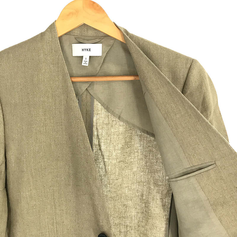 HYKE / ハイク LINEN BLAZER リネン ノーカラージャケット