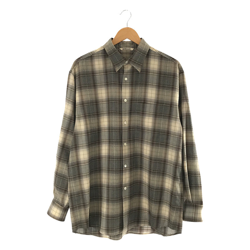 2022AW SUPER LIGHT WOOL CHECK SHIRTS #BROWN HERRINGBONE CHECK