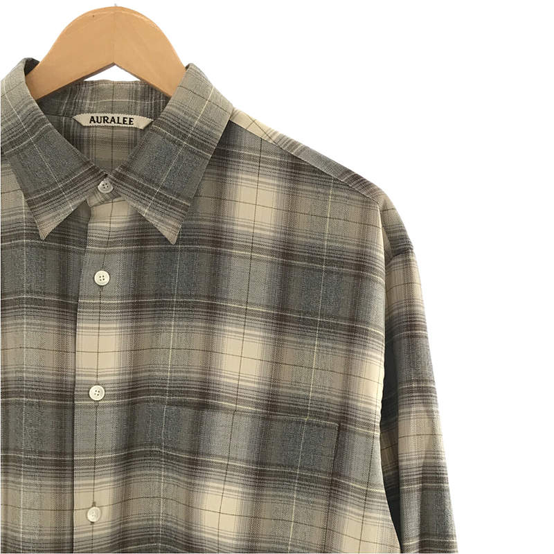 2022AW SUPER LIGHT WOOL CHECK SHIRTS #BROWN HERRINGBONE CHECK