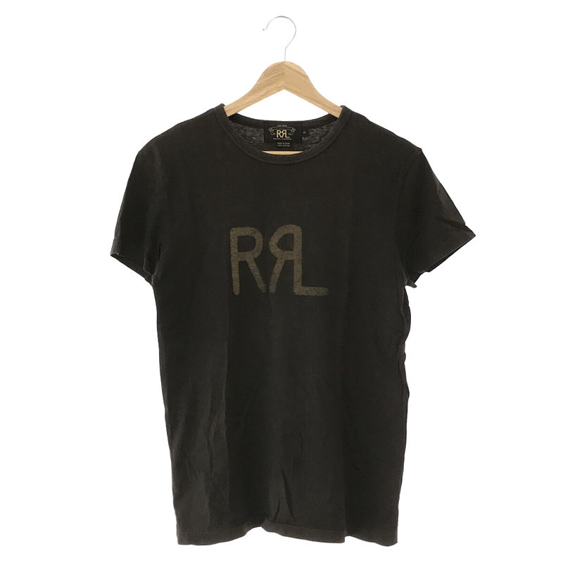 RRL / ダブルアールエル | USA製 コットン ロゴ プリント Tシャツ | S | ブラック | メンズ