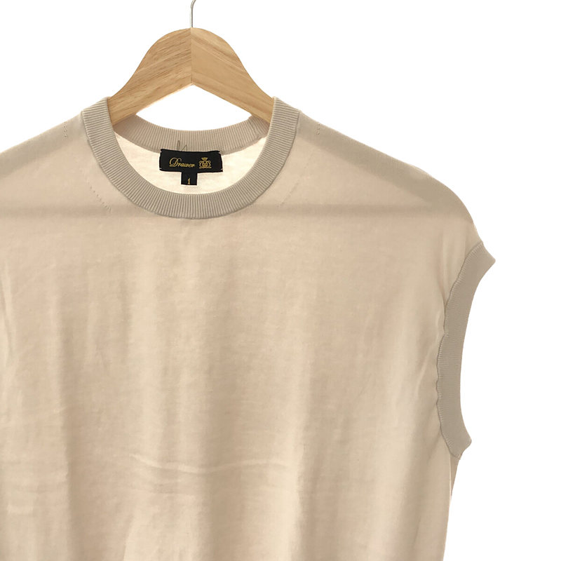 Drawer / ドゥロワー 16G天竺編み ノースリーブニット