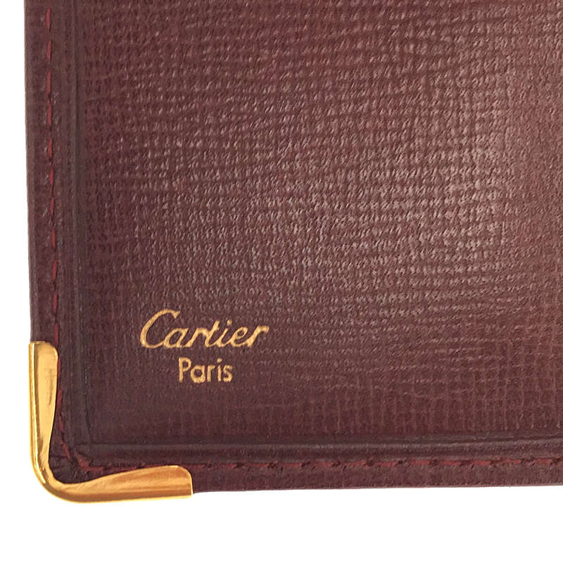 Cartier / カルティエ マストライン 三つ折り がま口 レザー ウォレット 折りたたみ 長財布