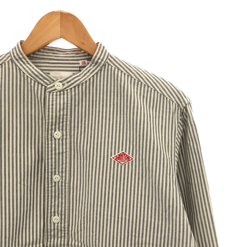DANTON / ダントン ストライプ 長袖バンドカラーシャツ
