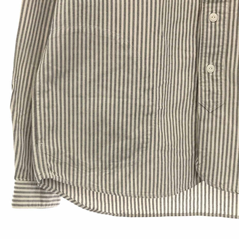 DANTON / ダントン ストライプ 長袖バンドカラーシャツ