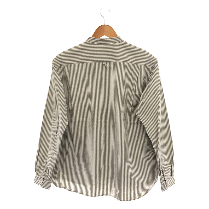 DANTON / ダントン ストライプ 長袖バンドカラーシャツ