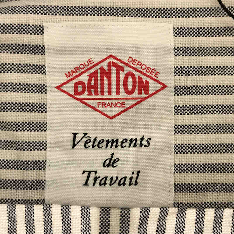 DANTON / ダントン ストライプ 長袖バンドカラーシャツ