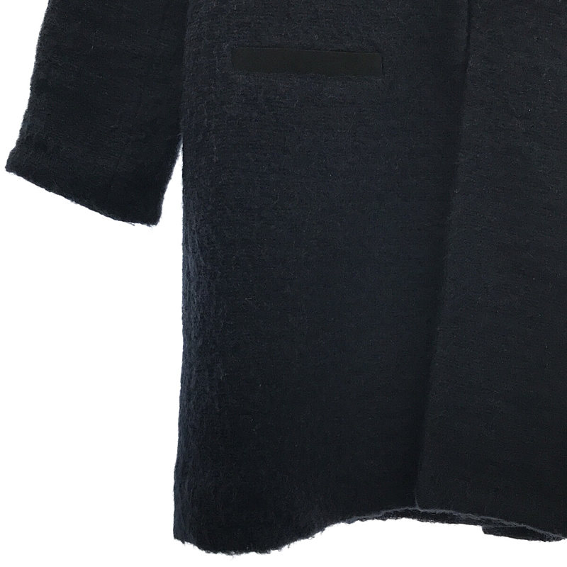 DES PRES / デプレ ウール モヘア混 ラペルレス カーディガン コート