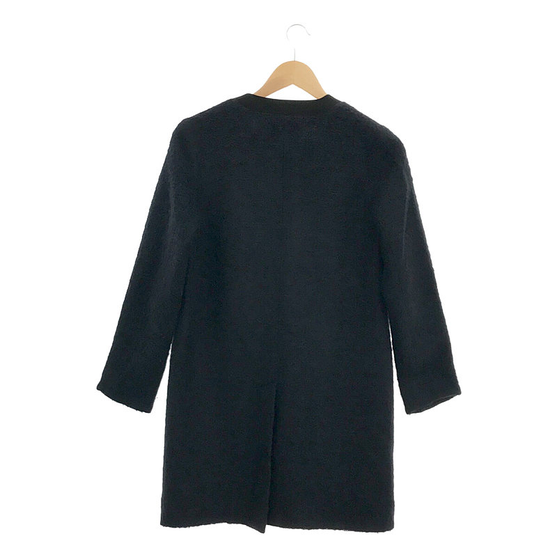 DES PRES / デプレ ウール モヘア混 ラペルレス カーディガン コート