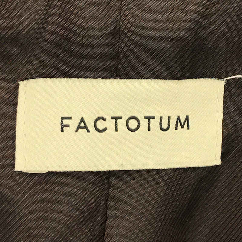 FACTOTUM / ファクトタム クラシック ウール ヘリンボーン メタルボタン ステンカラー コート