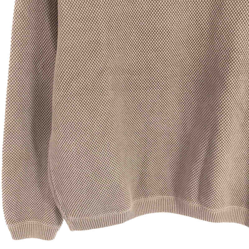 Moss Stitch L/S Knit コットン 鹿の子編み ワイド シルエット クルー