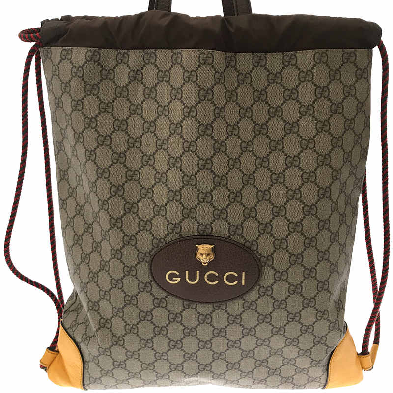 GUCCI / グッチ 473872 イタリア製 2way GGスプリーム ドローストリング トート バックパック リュック ユニセックス 保存袋有