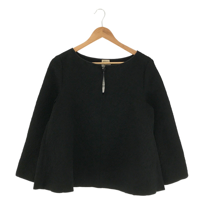 イタリア製 ウール混 襟 パイピング 特殊加工 プルオーバー チュニック