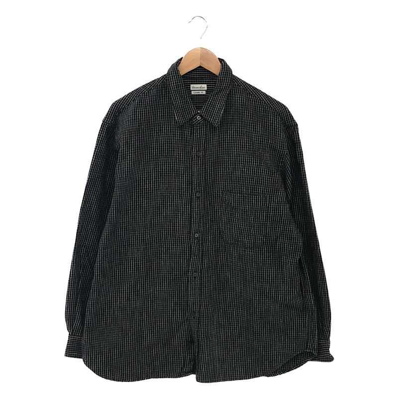 DRY NEL CHECK REGULAR COLLAR SHIRT LOOSE コットン ドライ ...