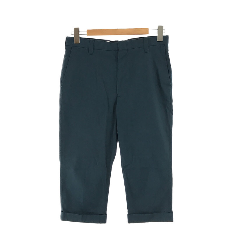 ポリエステル コットン ロゴ 刺繍 クロップド パンツ