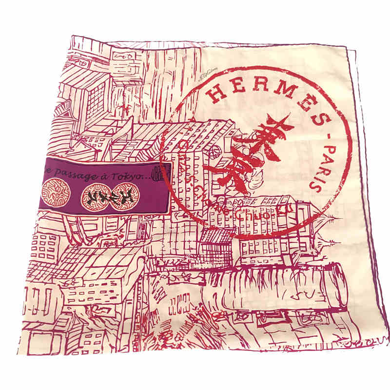 HERMES / エルメス カレ90 de passage a Tokyo 東京の通路 シルク スカーフ