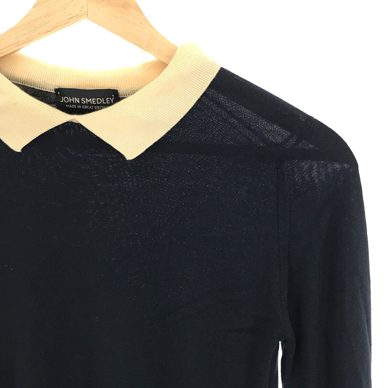 JOHN SMEDLEY / ジョンスメドレー メリノウール ハイゲージ クレリック ニットポロ