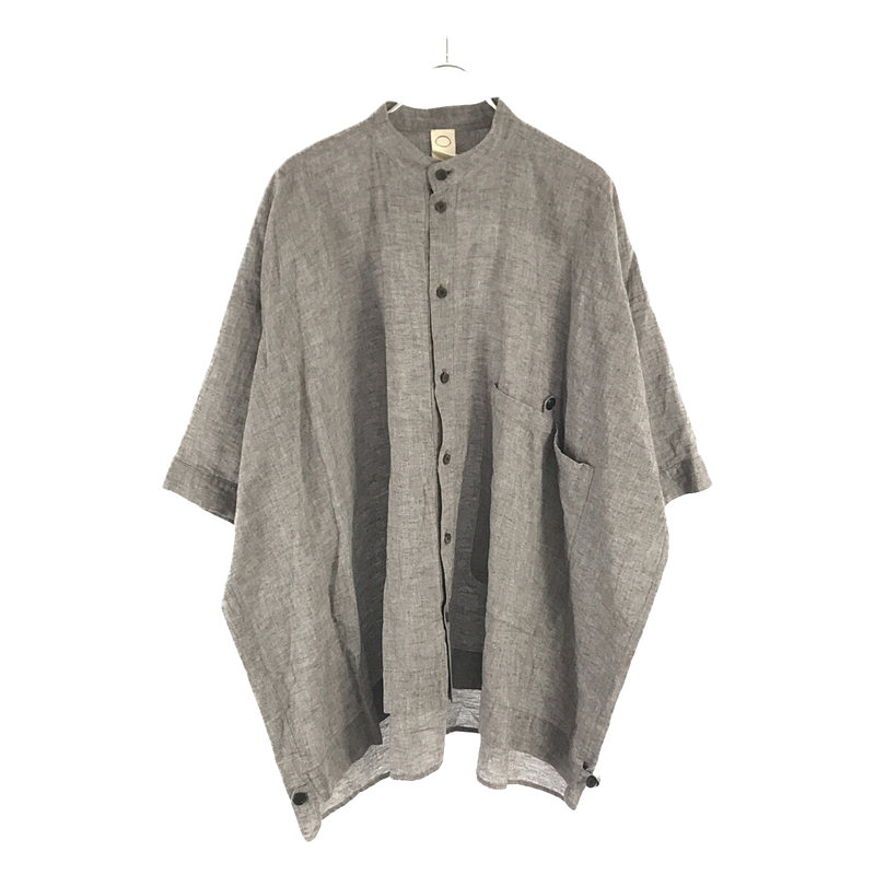 SS WIDE FIT SHIRT コットン リネン ビッグシルエット バンドカラー シャツ