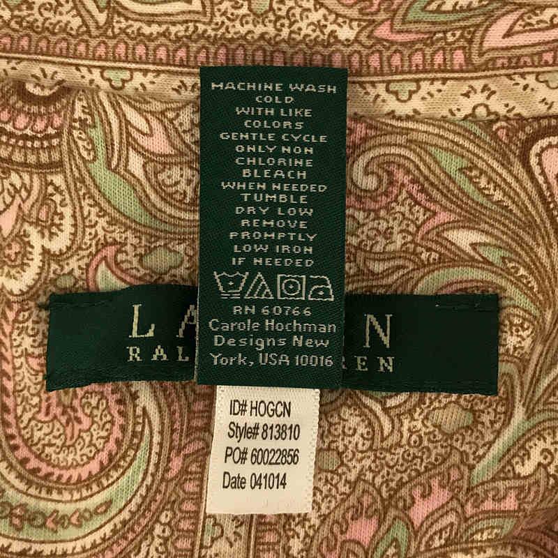 Lauren Ralph Lauren / ローレンラルフローレン 総柄 ワンポイント刺繡ロゴ シャツ ワンピース