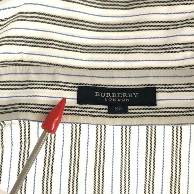 BURBERRY LONDON / バーバリーロンドン ワンポイント刺繍ロゴ コットン ストライプ シャツ