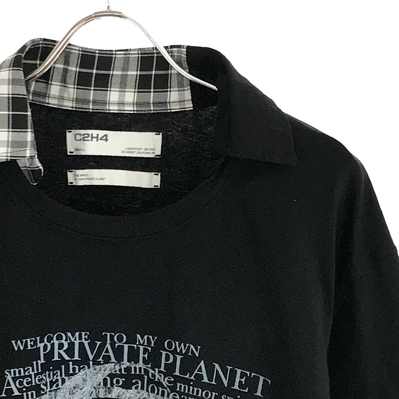 その他 コットン チェック切替 レイヤード カットソー