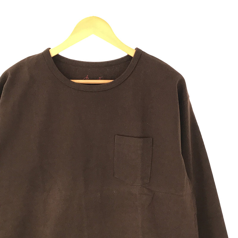 BONCOURA / ボンクラ Heavy Weight Pocket Tee Long Sleeve 肉厚 ヘビーウェイト ポケット ロングスリーブ カットソー ロンT brown