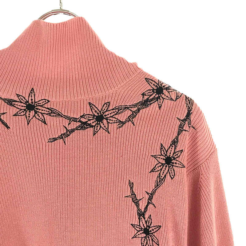 sacai / サカイ × Dr.woo ドクターウー コラボ 刺繍 サイドジップ ハイネック ニット プルオーバー