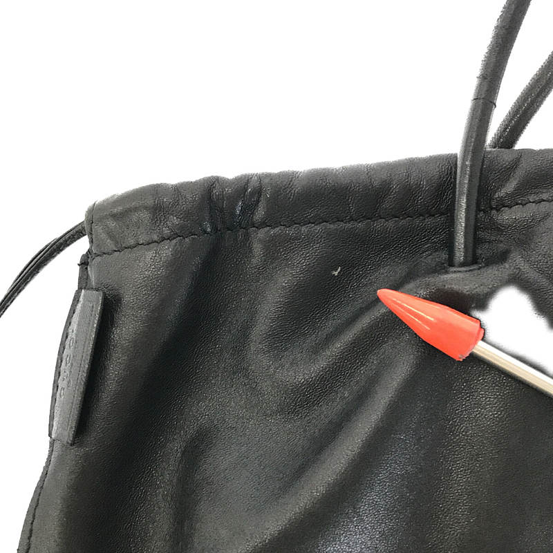 GUCCI / グッチ 4403 2way オールレザー 巾着 ハンドバッグ 保存袋有