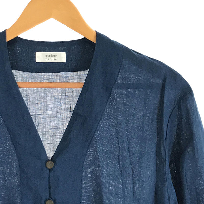 atelier naruse / アトリエナルセ linen shirt cardigan インディゴ リネンシャツカーディガン