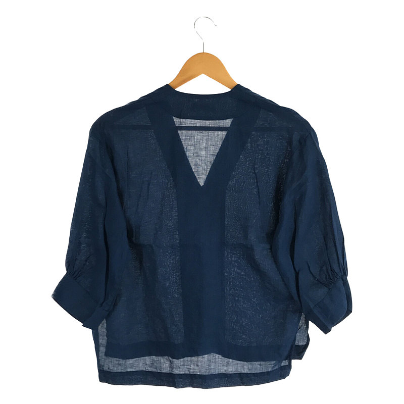 atelier naruse / アトリエナルセ linen shirt cardigan インディゴ リネンシャツカーディガン