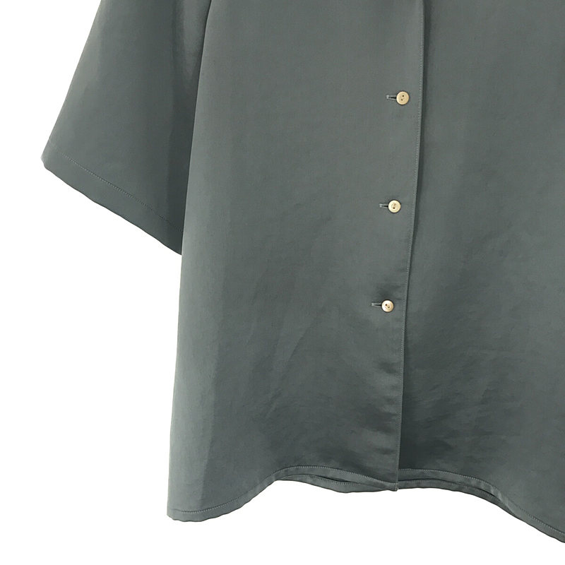 foufou / フーフー open collar satin blouse オープンカラーサテンブラウス