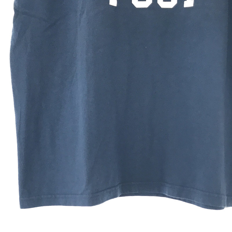 TACOMA FUJI RECORDS / タコマフジレコーズ コットン 2段 ロゴ クルーネック カットソー Tシャツ navy