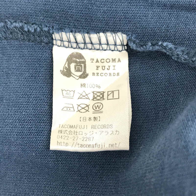 TACOMA FUJI RECORDS / タコマフジレコーズ コットン 2段 ロゴ クルーネック カットソー Tシャツ navy