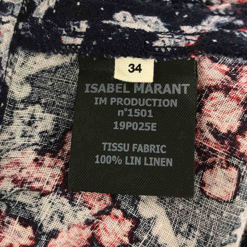 ISABEL MARANT ETOILE / イザベルマランエトワール リネン フラワー 花柄 巻き ラップ ロング スカート