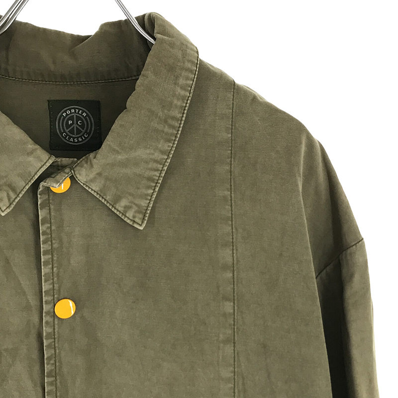 PORTER CLASSIC / ポータークラシック POPLIN SHIRT JACKET - OLIVE ポプリンシャツジャケット ミリタリー カバーオール