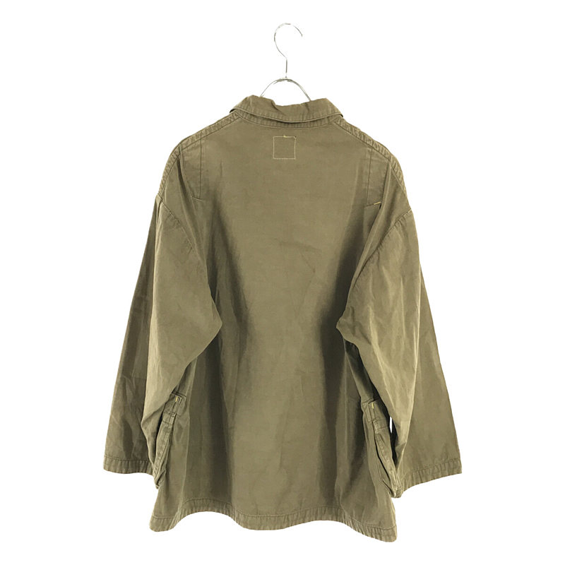 PORTER CLASSIC / ポータークラシック POPLIN SHIRT JACKET - OLIVE ポプリンシャツジャケット ミリタリー カバーオール