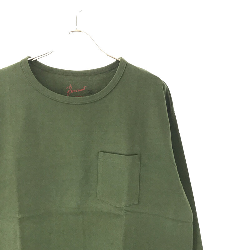 BONCOURA / ボンクラ Heavy Weight Pocket Tee Long Sleeve 肉厚 ヘビーウェイト ポケット ロングスリーブ カットソー ロンT green