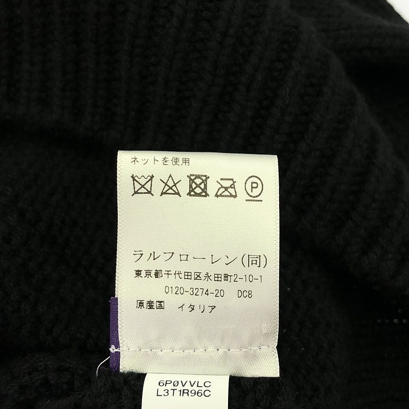 RALPH LAUREN PURPLE LABEL / ラルフローレンパープルレーベル cashmere 100％ / カシミヤ ロゴ タートルネック ニット プルオーバー