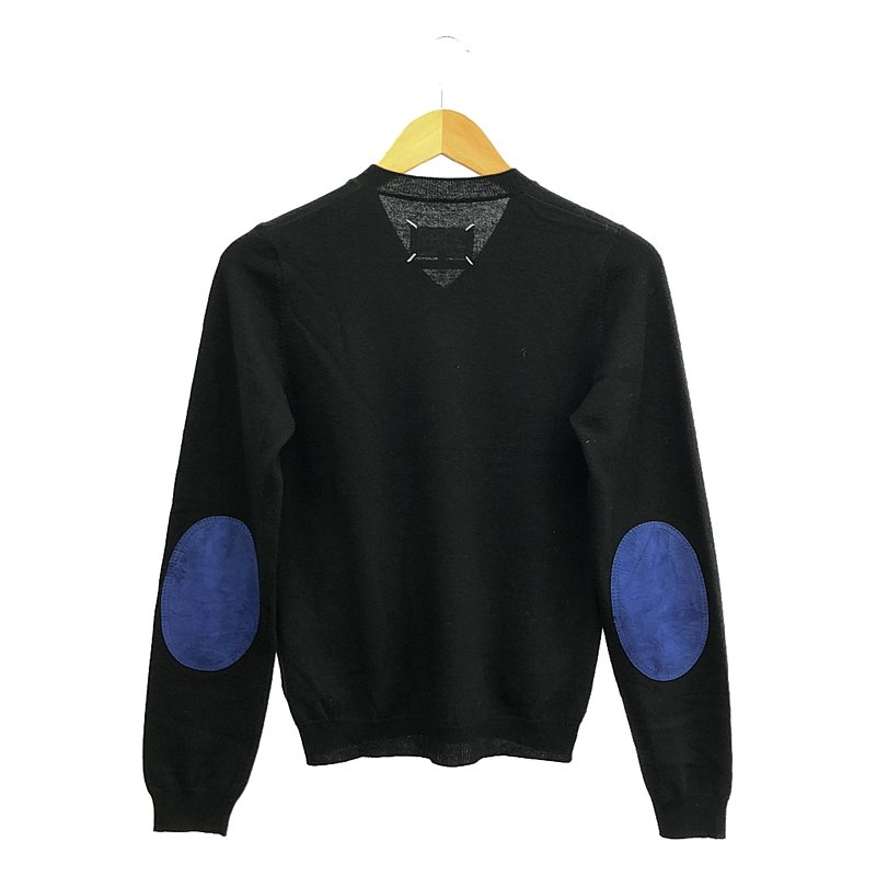 Maison Margiela / メゾンマルジェラ レザー エルボーパッチ ウール ニット プルオーバー