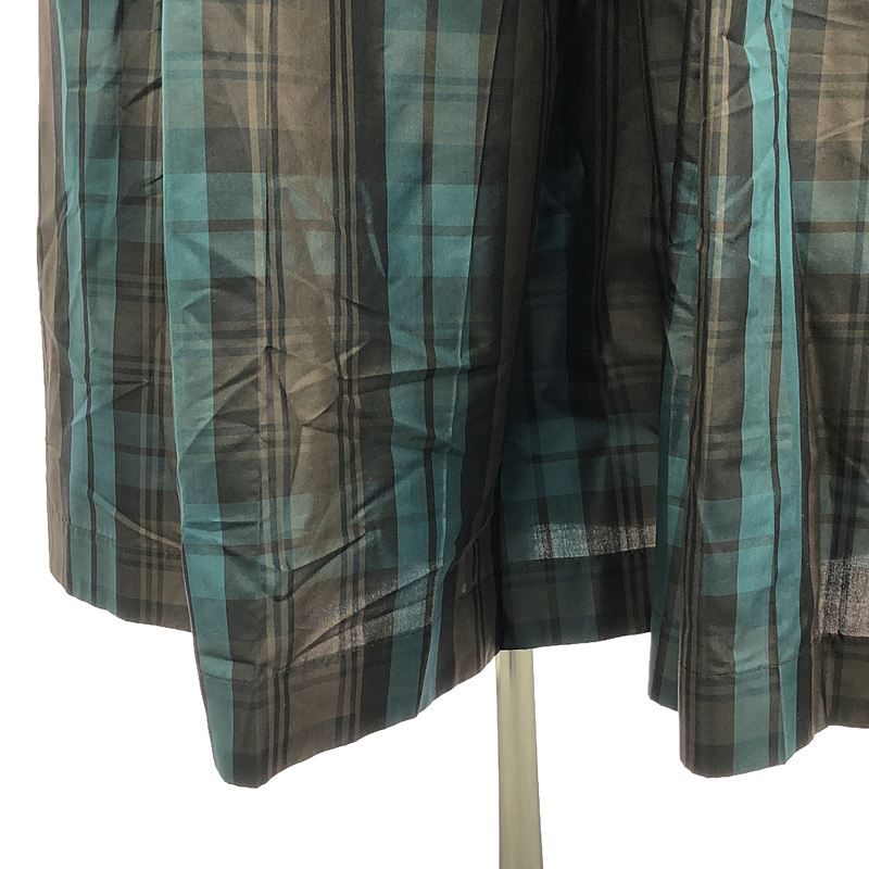 Drawer / ドゥロワー シルク混 タータンチェック ロング スカート