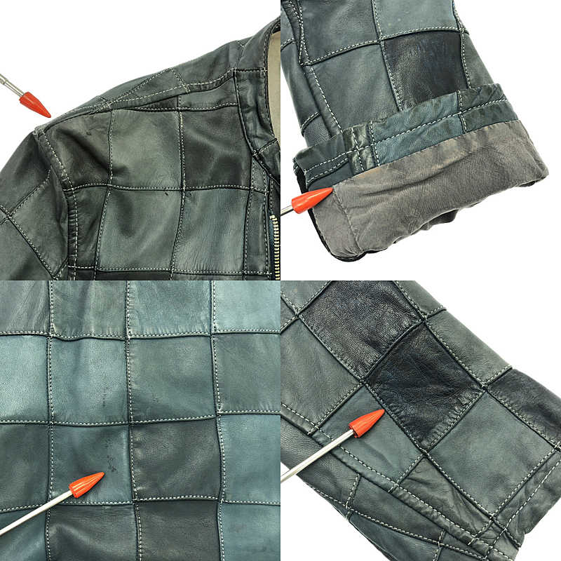 mando / マンド 羊革 ラムレザー パッチワーク ジャケット / 総裏地