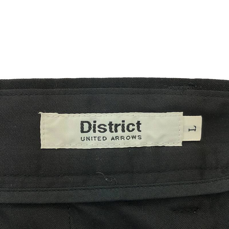 District UNITED ARROWS / ディストリクトユナイテッドアローズ ポリエステル エッグ １プリーツ スラックスパンツ