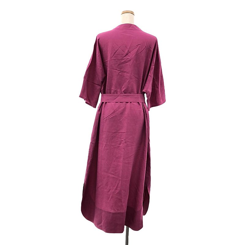 ebure / エブール リネン混 キーネック ロングワンピース