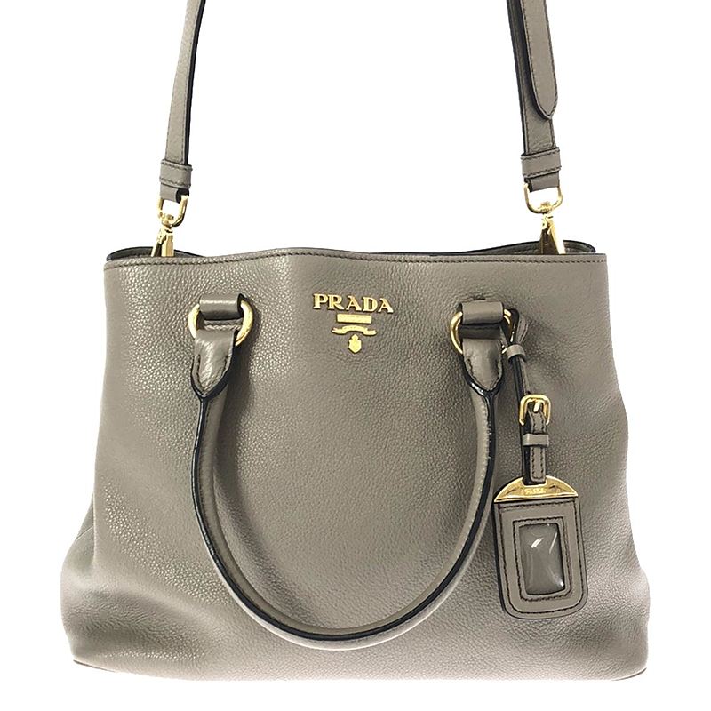 PRADA / プラダ VITELLO PHENIX / ヴィッテロ フェニックス 2way ショルダー付き レザー ハンド トートバッグ