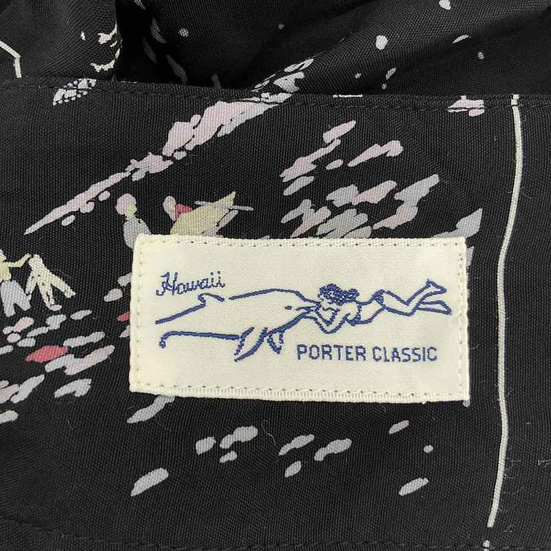 PORTER CLASSIC / ポータークラシック FRENCH FILM / レーヨン 総柄 オープンカラー シャツ
