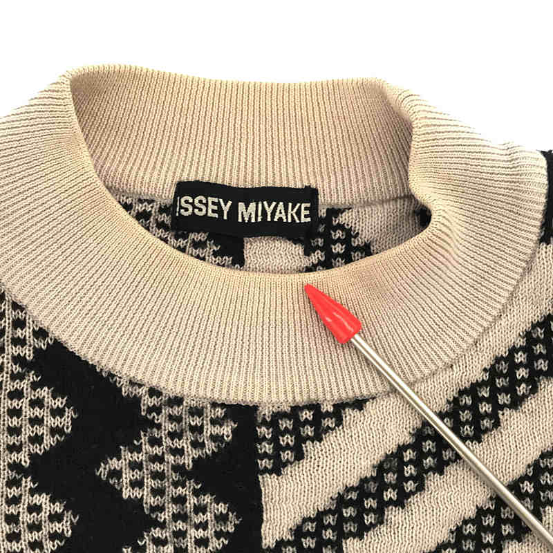 ISSEY MIYAKE MEN / イッセイミヤケメン 90s ヴィンテージ ジャガード ハイネック ウールニット