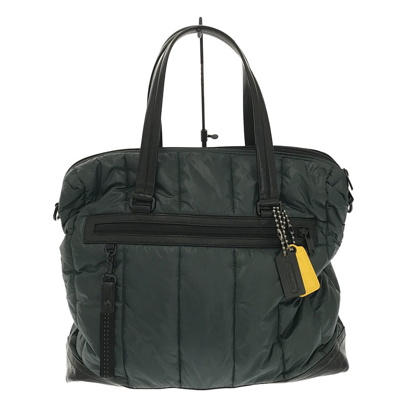 COACH / コーチ 中綿キルティング × レザー トートバッグ