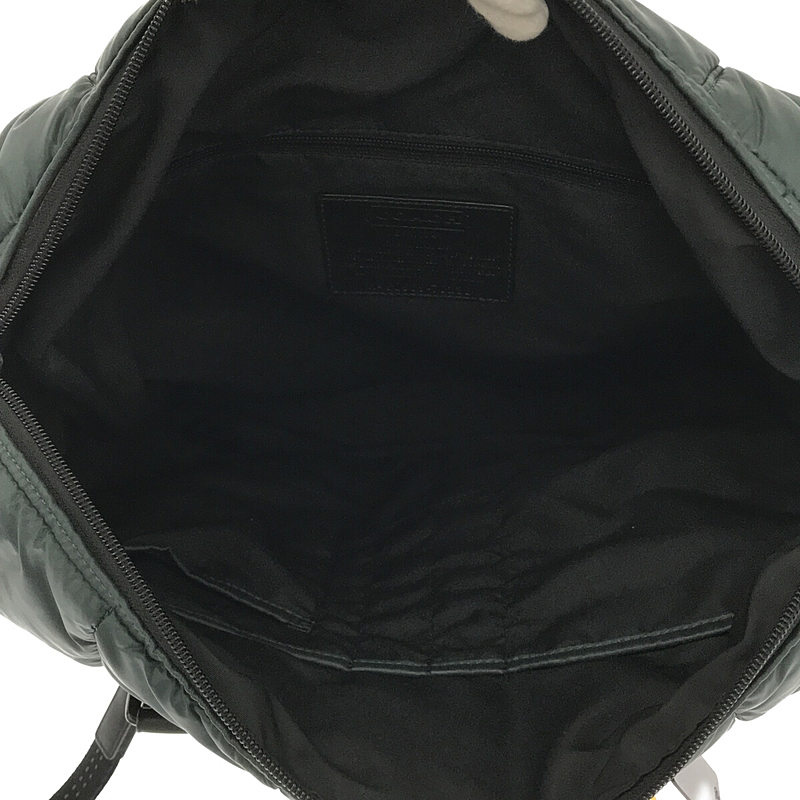 COACH / コーチ 中綿キルティング × レザー トートバッグ